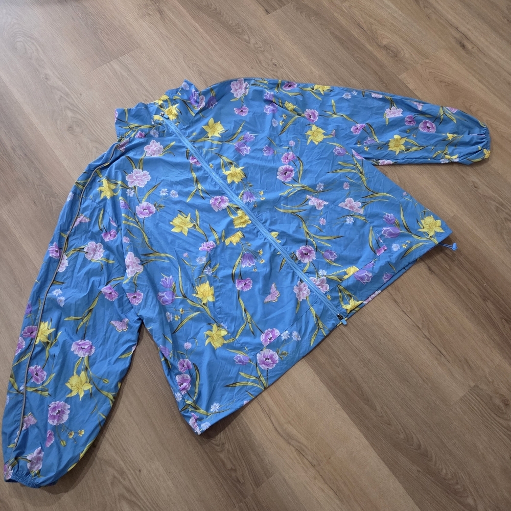 Fabletics Oversized Flyweight Windbreaker Jacket 3X Floral Athleisure Gorpcore - Picture 3 of 11